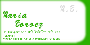 maria borocz business card