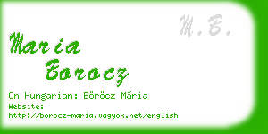 maria borocz business card